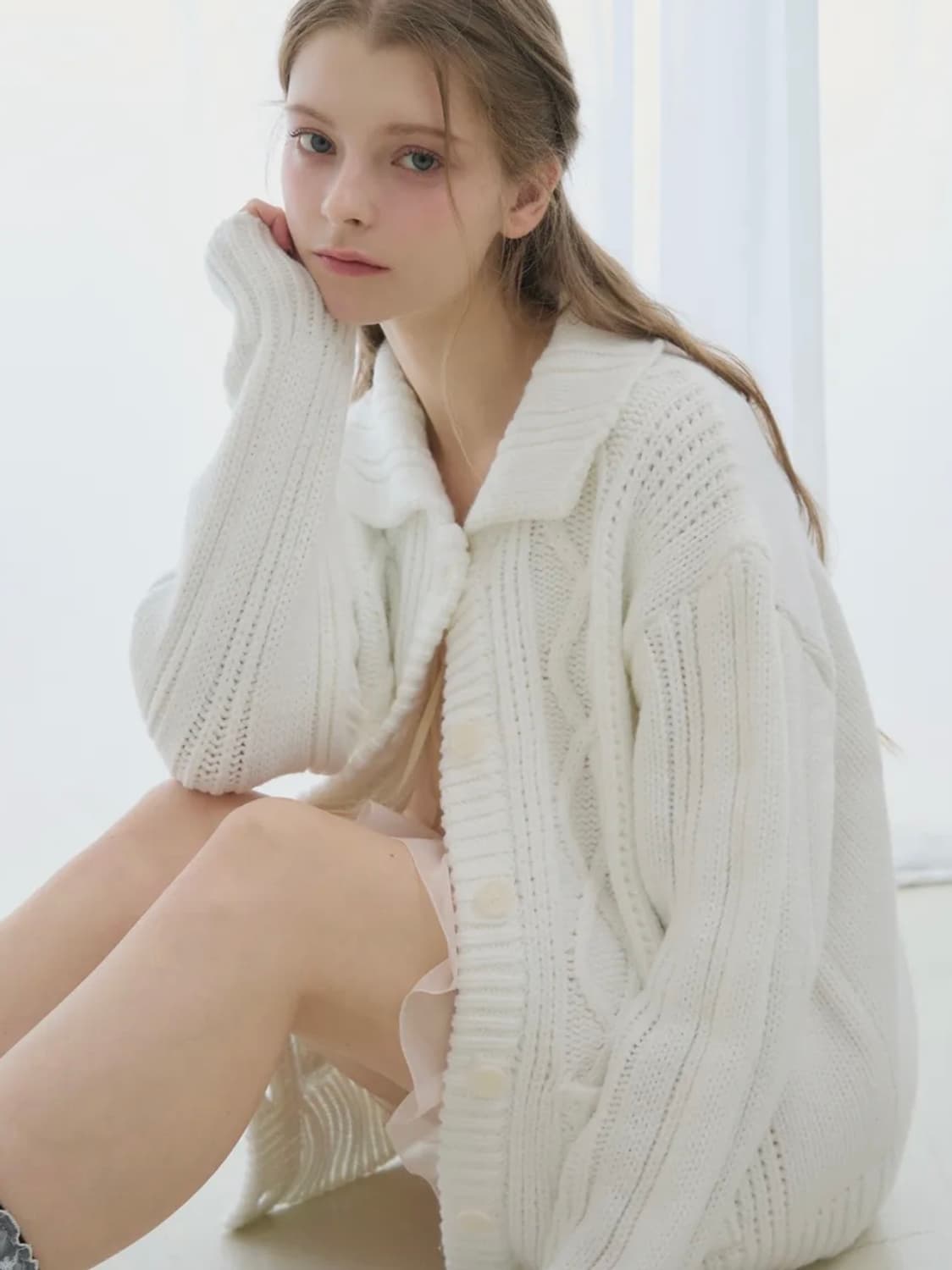 레이즈미야 토스티 루즈 오버 가디건 [WHITE] 상품이미지2