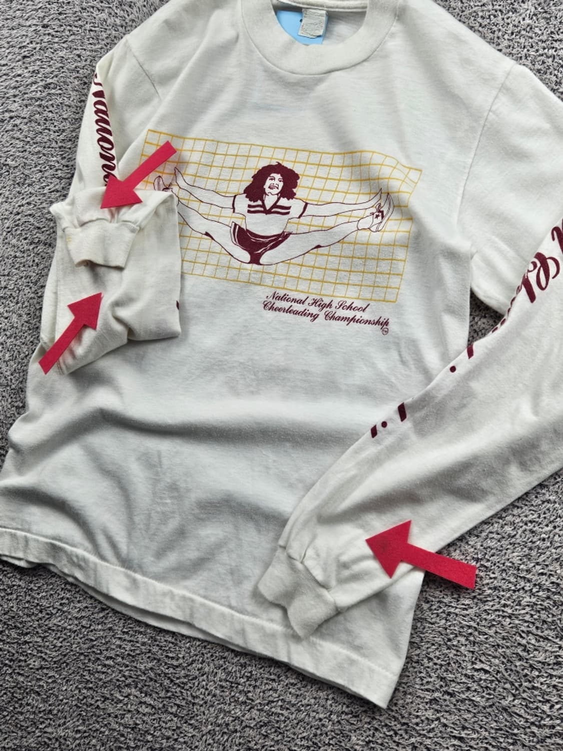 80's VINTAGE 치어리딩 싱글스티치 롱슬리브 (M추정)/11560 상품이미지4