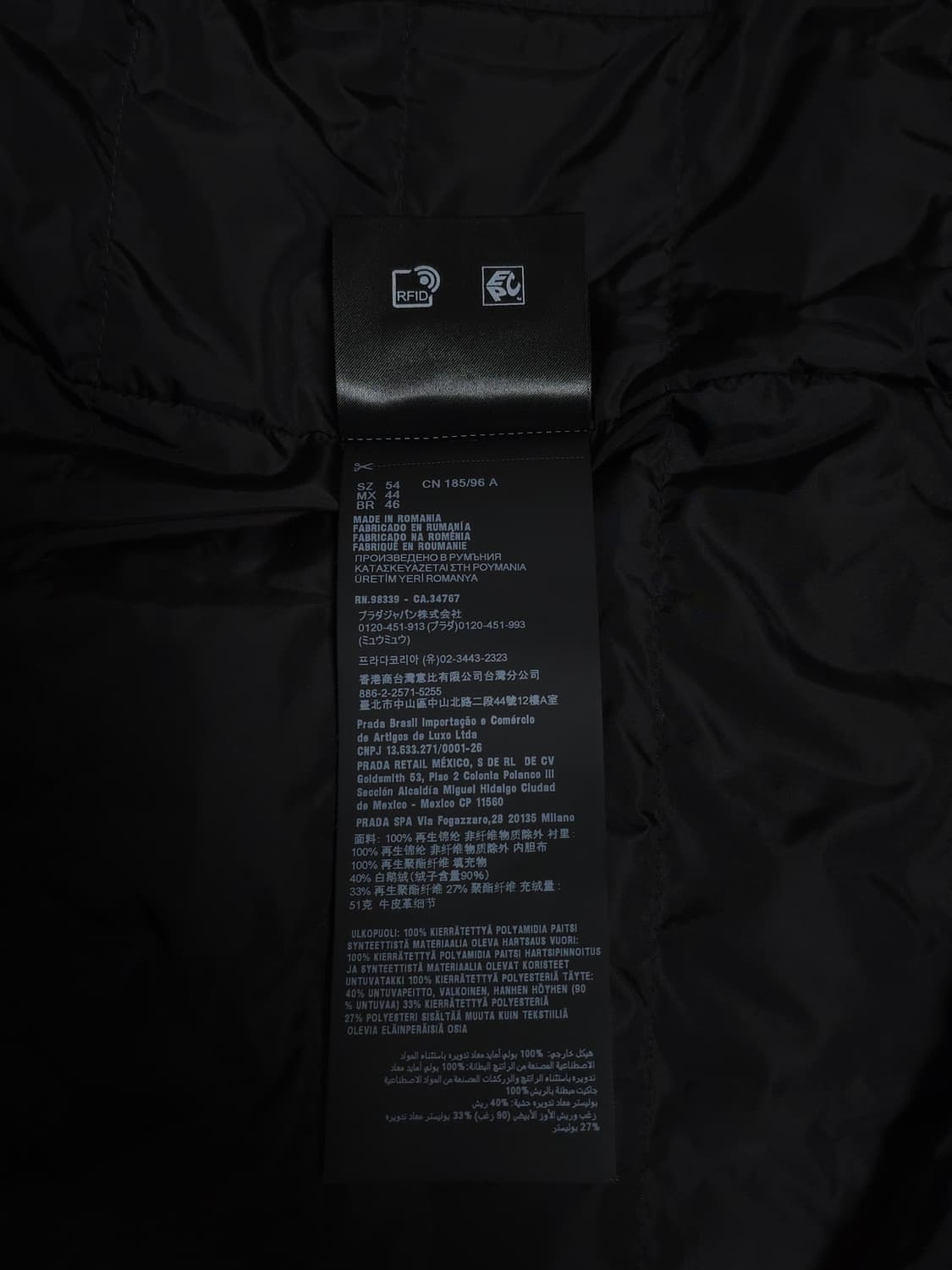 [54] 프라다 리나일론 패딩 자켓 블랙(SGN955) 상품이미지9