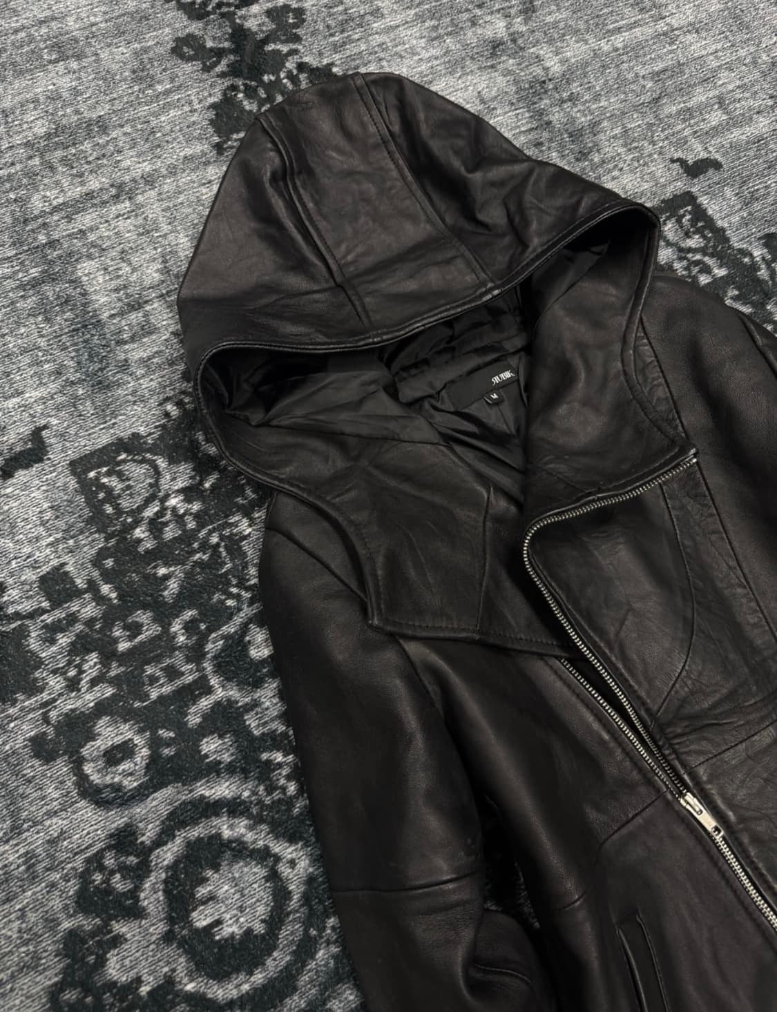 Rubik leather hood rider jacket 상품이미지3