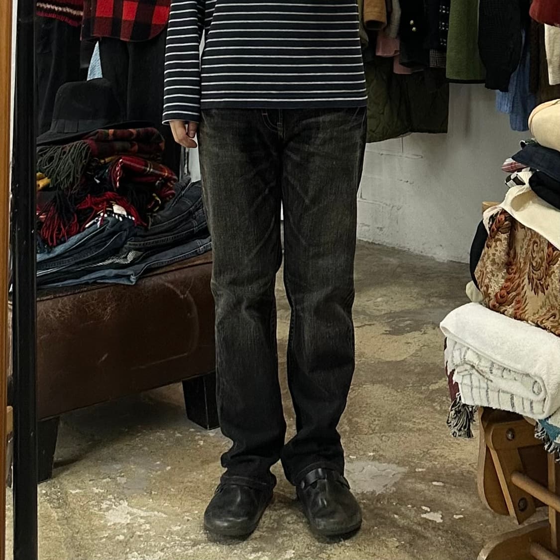 (착용컷) Wrangler 데님 팬츠 (남성용 31.5) 상품이미지3