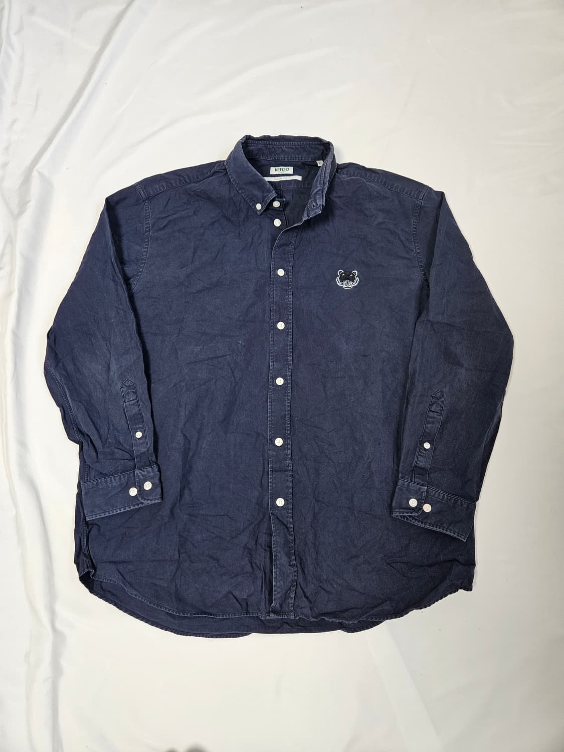 겐조 미니타이거 카고 워싱 워크셔츠 코튼 네이비 정품 XL 상품이미지1