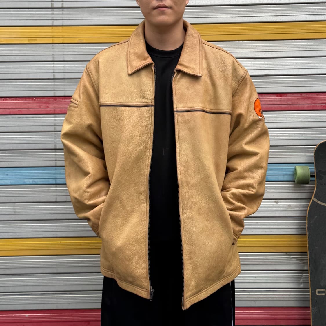 90s Pro Player NFL 팀 덴버 브롱코스 바시티 가죽 자켓 상품이미지3