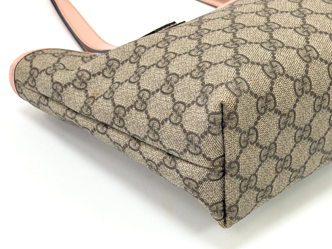 구찌 GG 수프림 캔버스 핑크 레더 쇼퍼백 상품이미지7