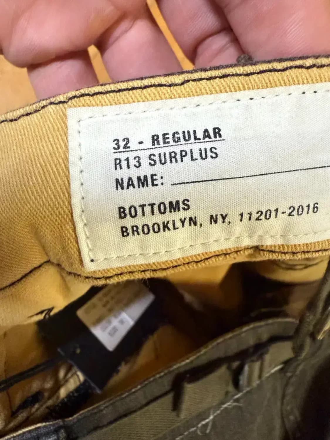 32) R13 마크 밀리터리 카고 팬츠 코티드블랙 상품이미지5