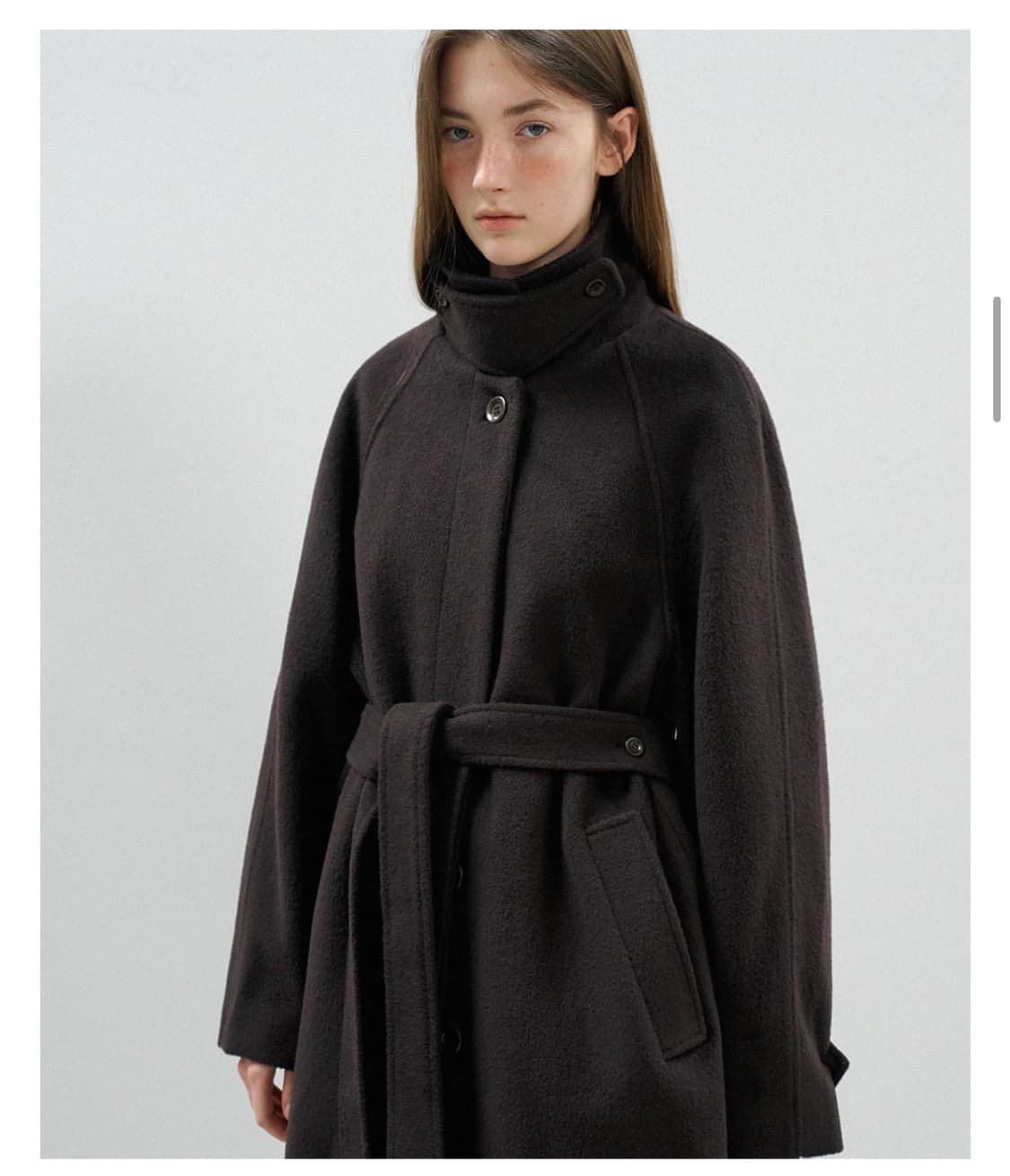 하네 파운드 울 하프 트렌치 코트_Deep Brown 상품이미지4