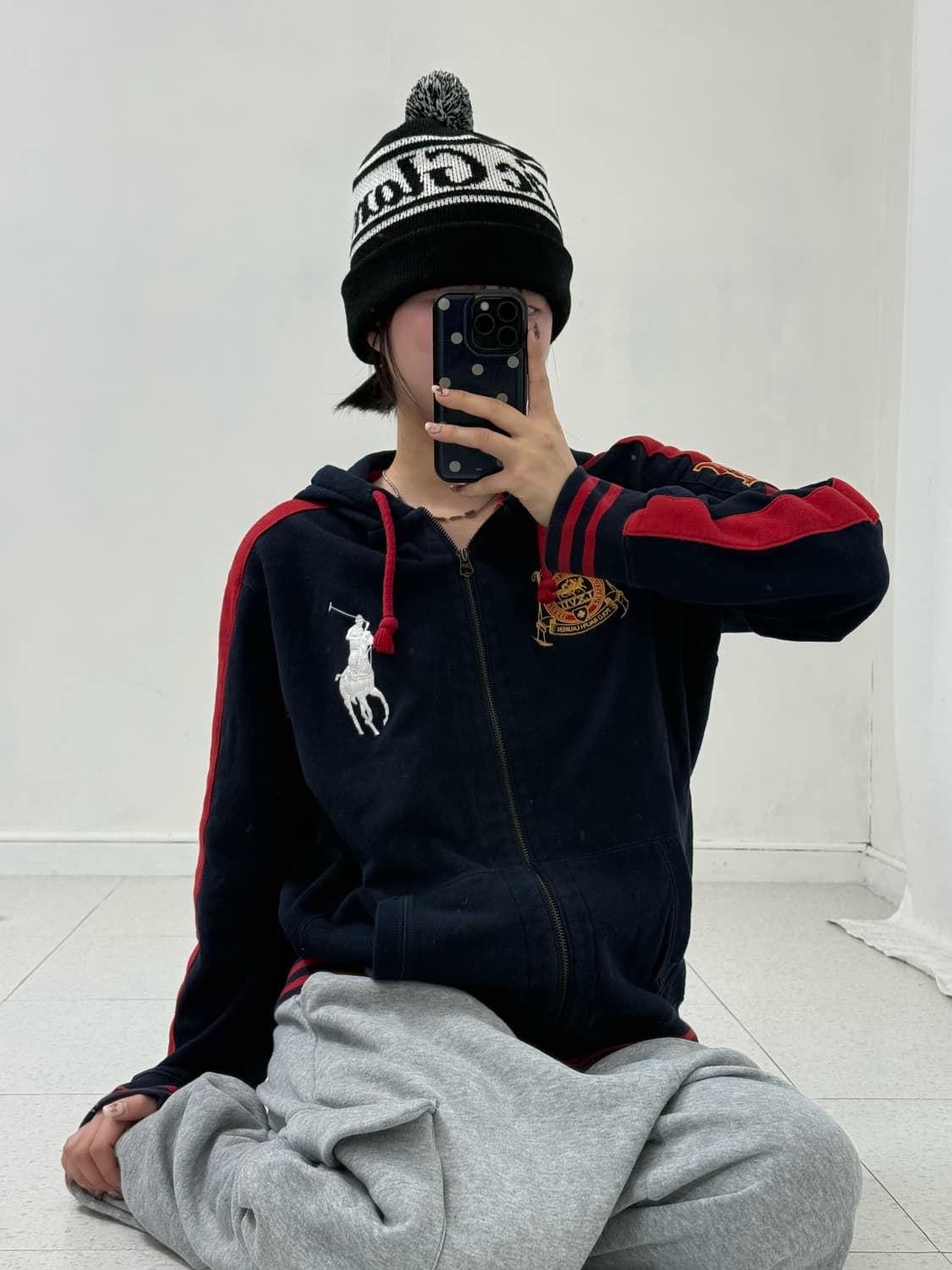 폴로 빅포니 네이비 후드집업 상품이미지3