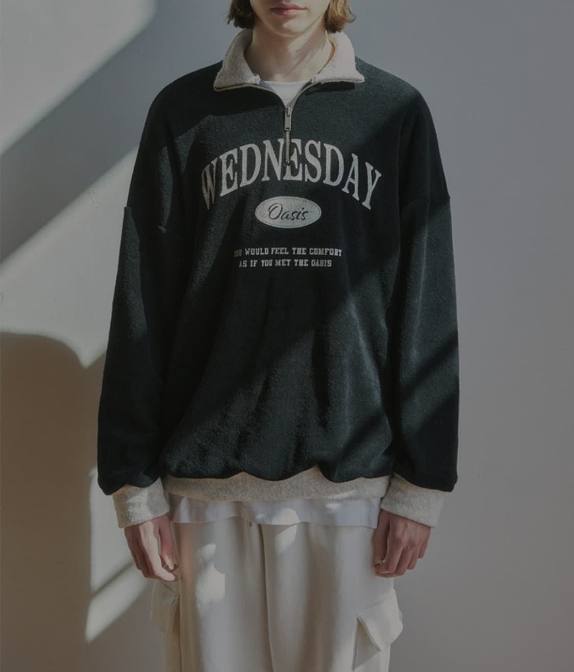 웬즈데이오하시스 테리기모 하프 집업 M _ 공용,남성 상품이미지1