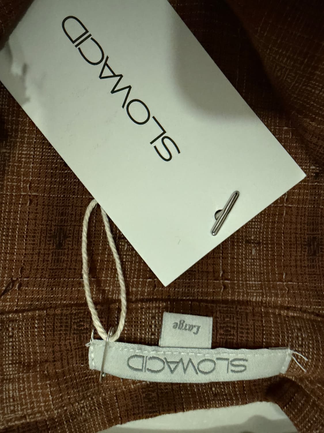 슬로우애시드 컷 오프 그런지 체크 셔츠 브라운 상품이미지3