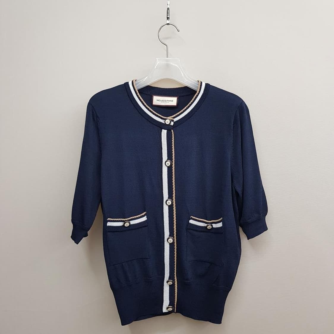 모조에스핀 2021 배색 포켓 가디건 66사이즈 상품이미지1