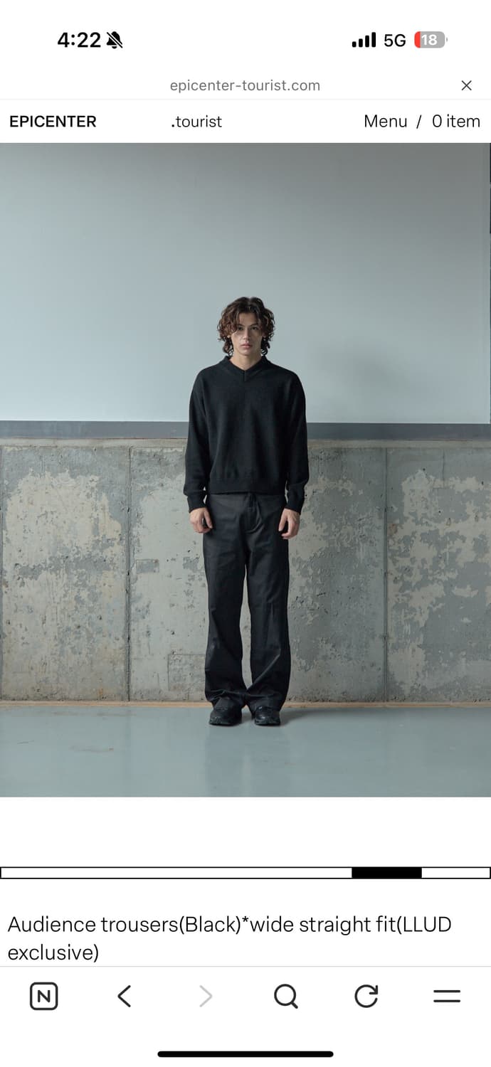 Audience trousers wide straight fit llud 상품이미지1