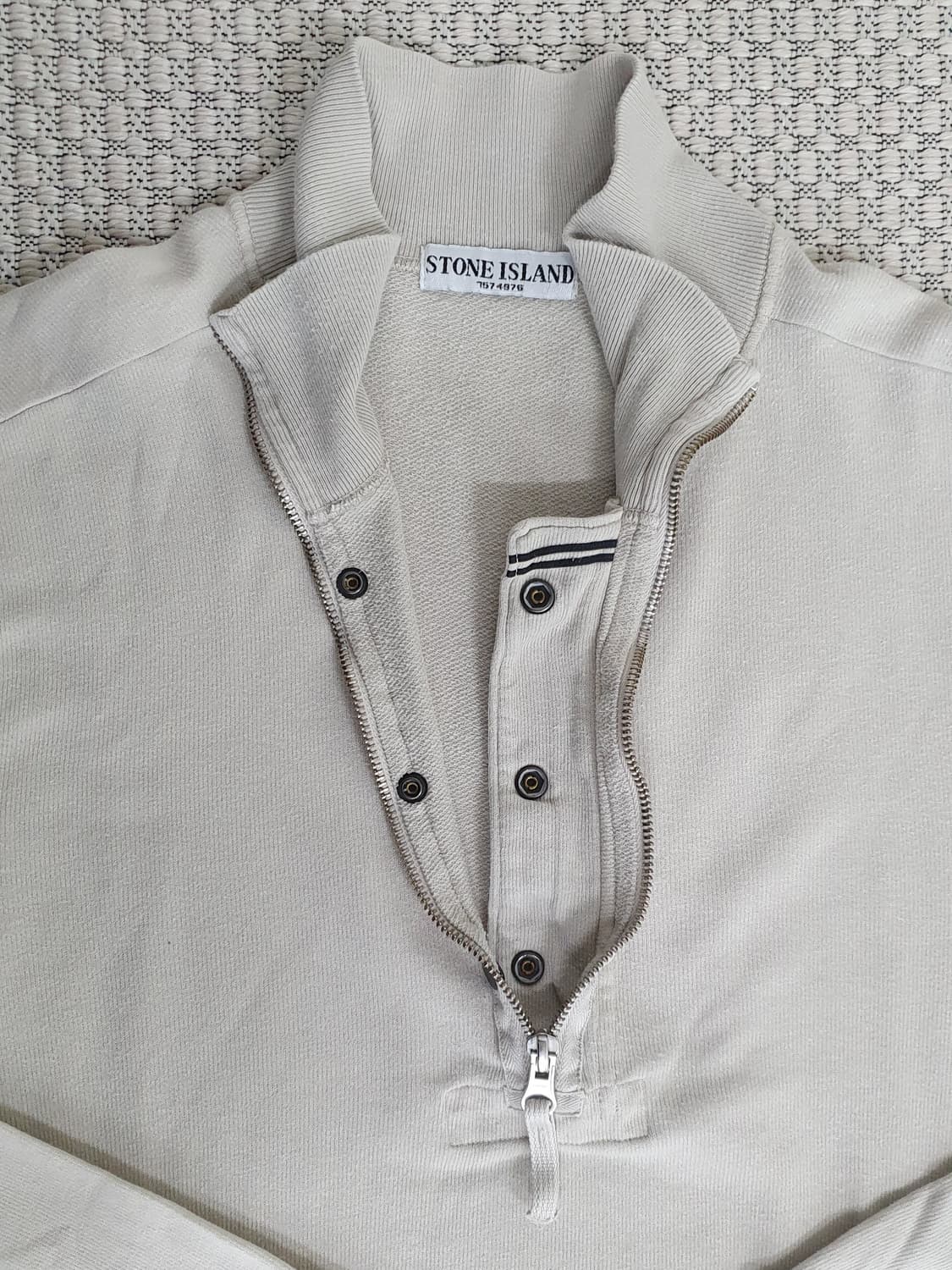 09SS 스톤 아일랜드 아이보리 쿼터 집 스웨트셔츠 상품이미지4