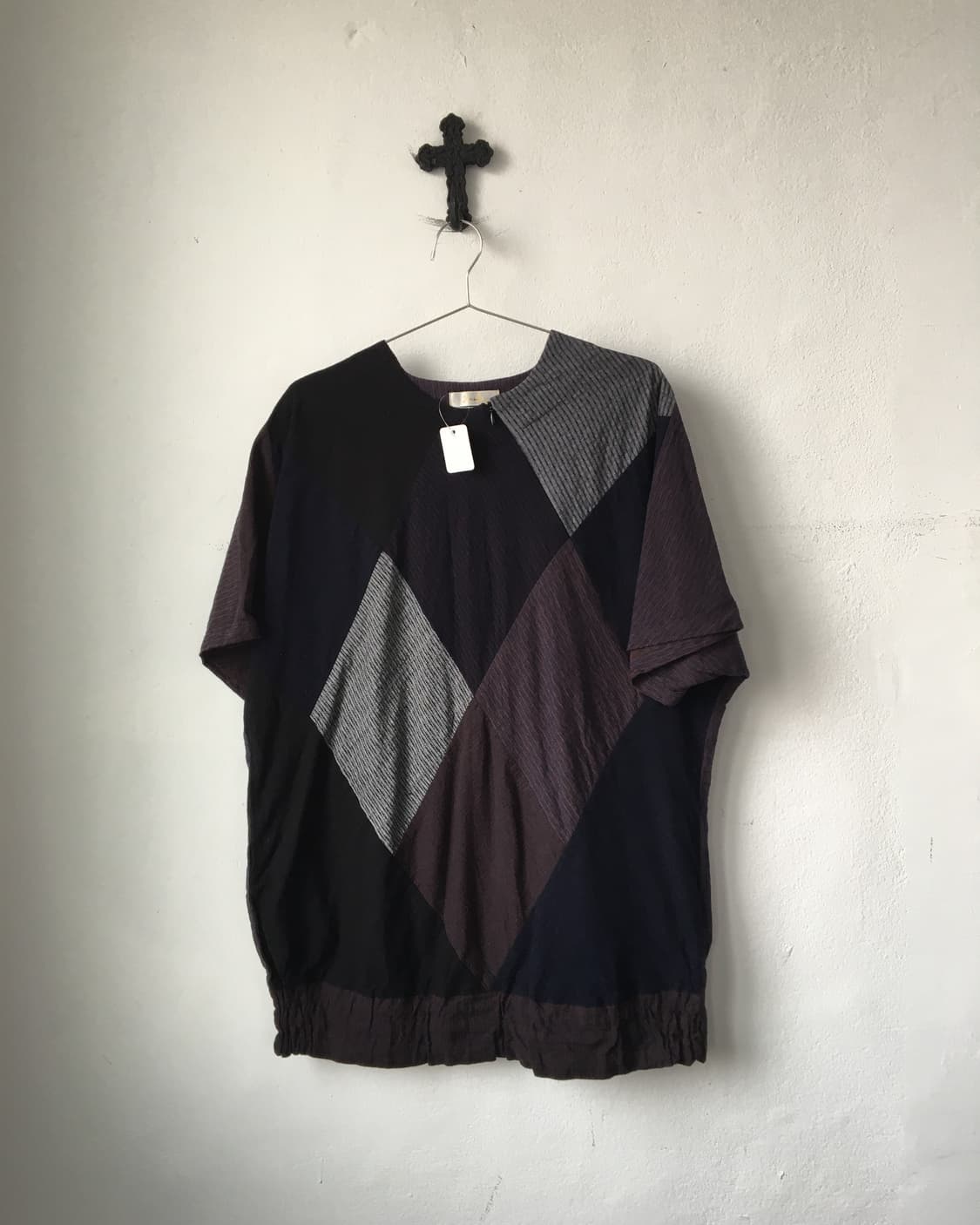 Zipper point diamond pattern top 상품이미지2