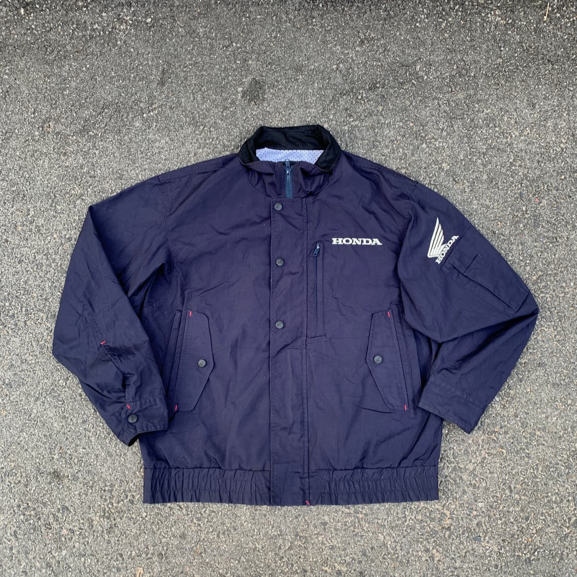 90s 혼다 자수 코튼 레이싱 자켓 올드스쿨 힙합 점퍼 M L 상품이미지3