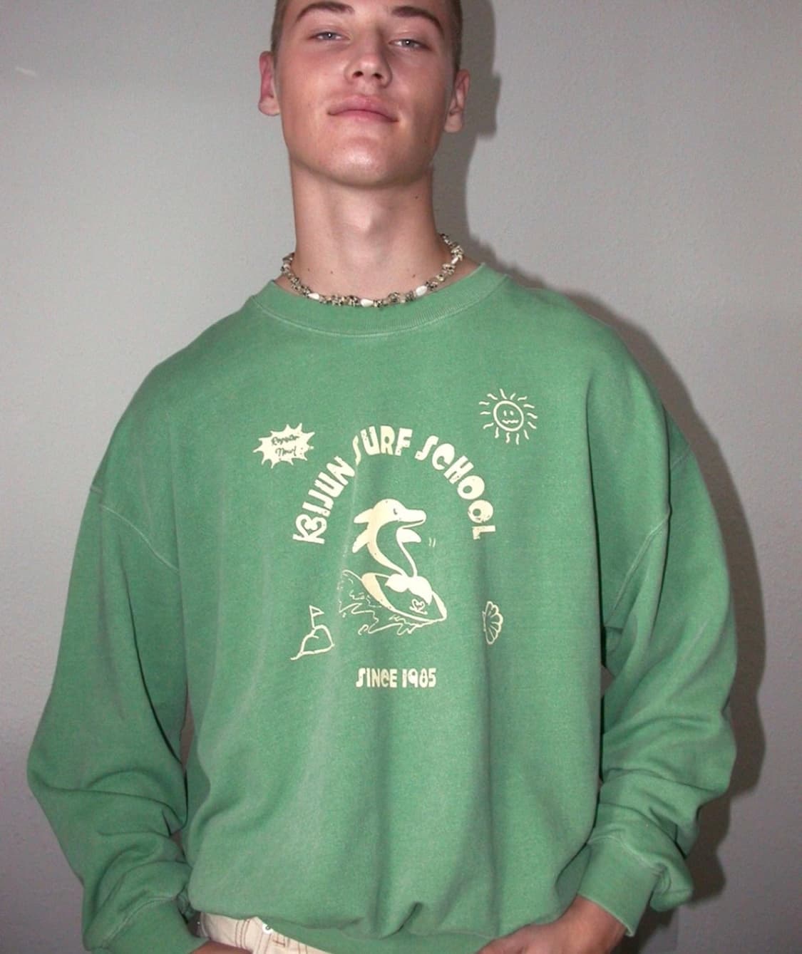 [새상품] 기준 서프 스쿨 풀오버 스웻셔츠 맨투맨 / 초록 / S 상품이미지3