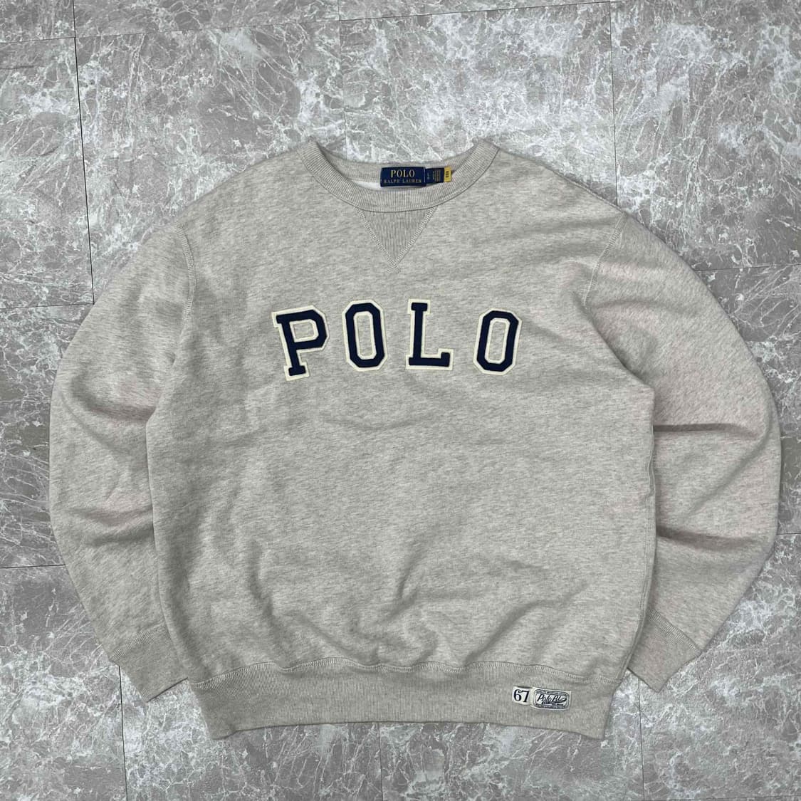 *최신형 폴로 랄프로렌 큐알택 아치로고 베이지 핀터깔 스웨트셔츠 맨투맨( 상품이미지2
