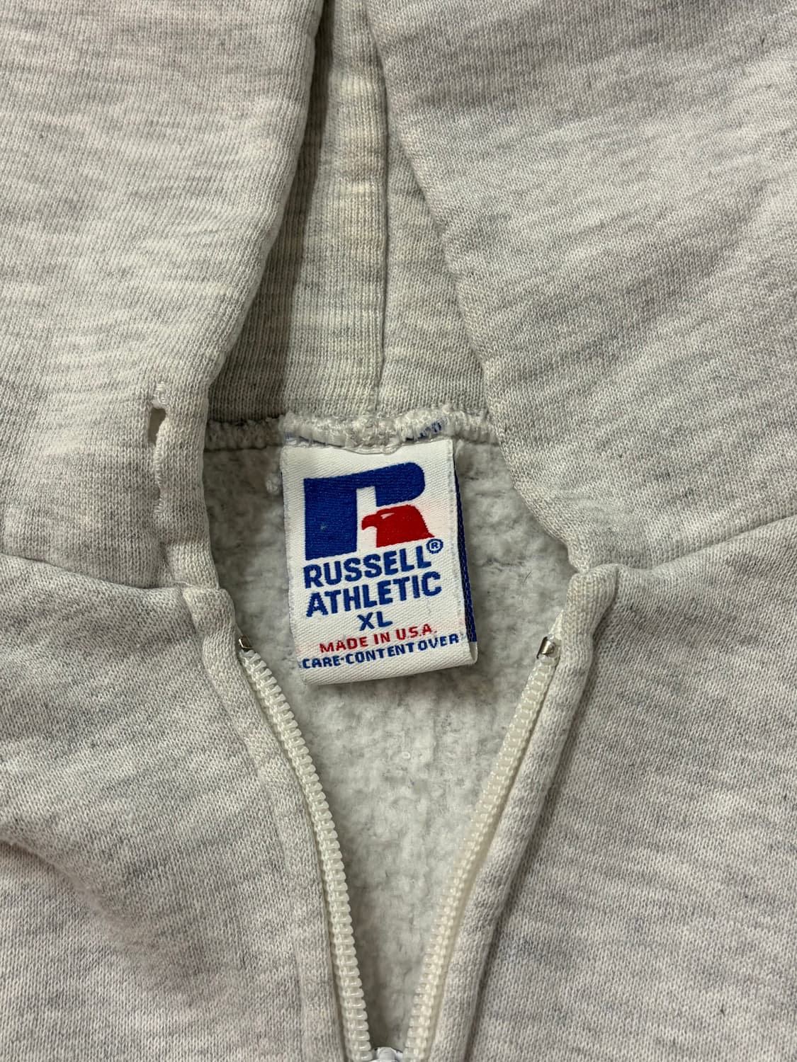 [XL] 90s 러셀 USA 후드집업 라이트그레이 상품이미지3