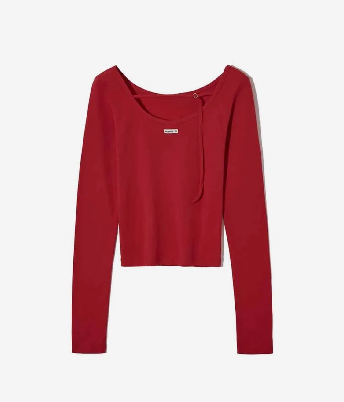 렌세 백 포인트 보트넥 슬리브 레드 상품이미지1