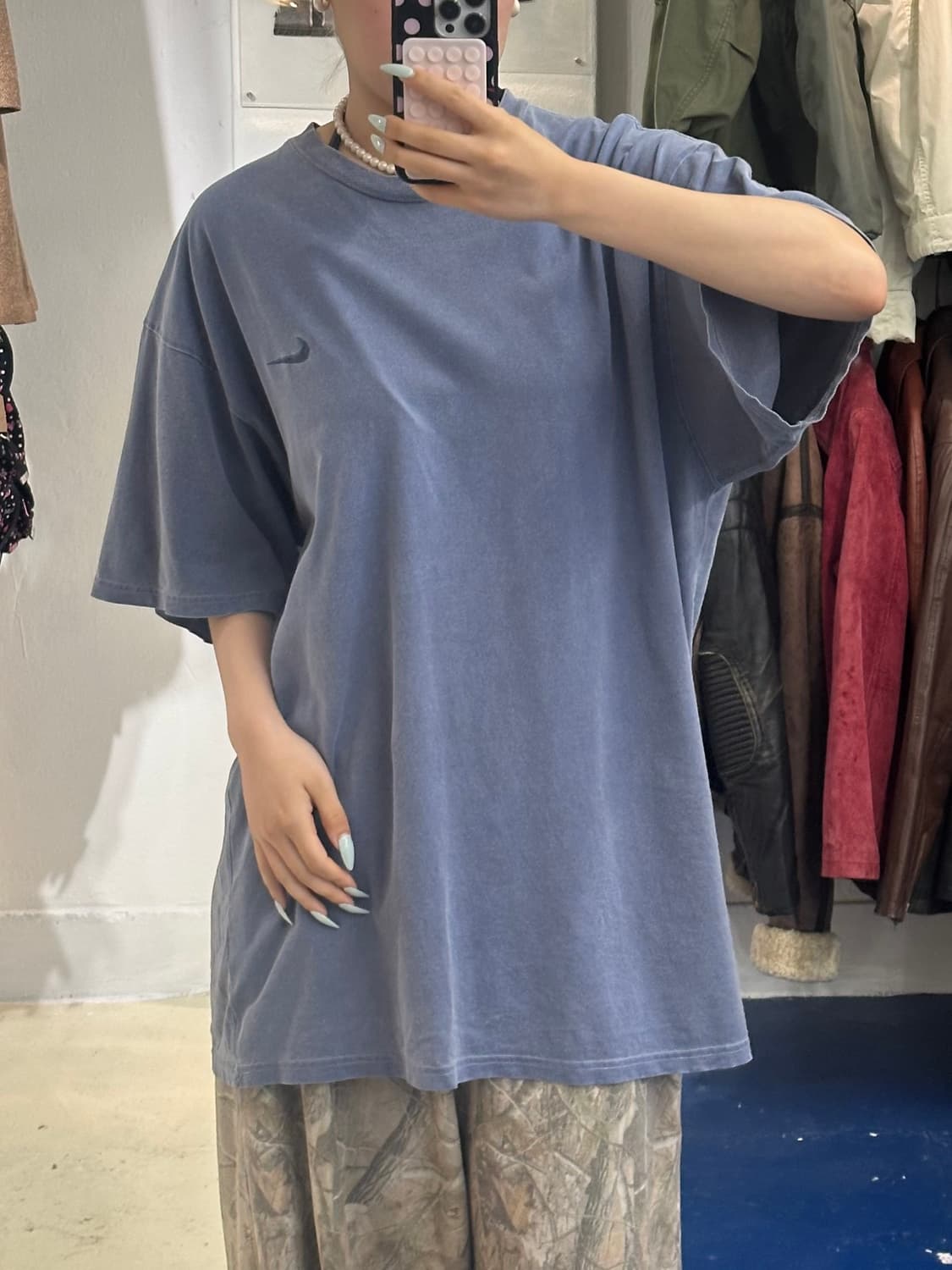 1990s NIKE 나이키 소라색 반팔티 상품이미지2