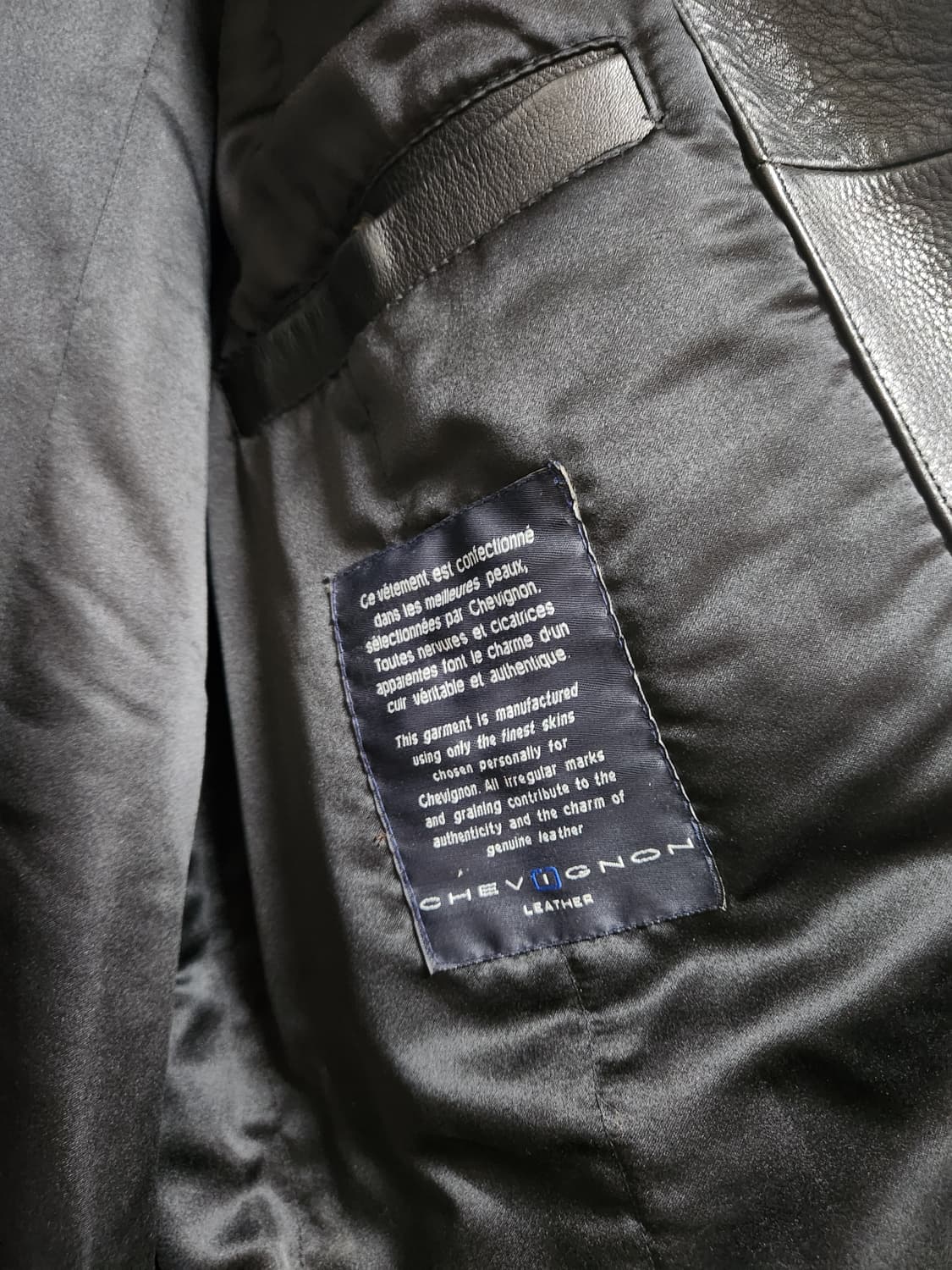 CHEVIGNON 블랙 가죽코트 XL 상품이미지8