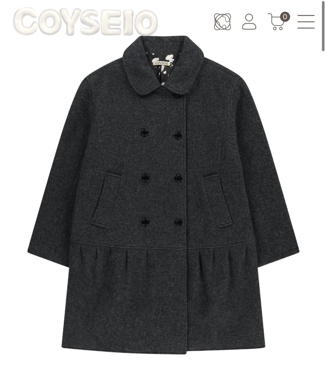 코이세이오 더블 코트 그레이 1size 상품이미지1