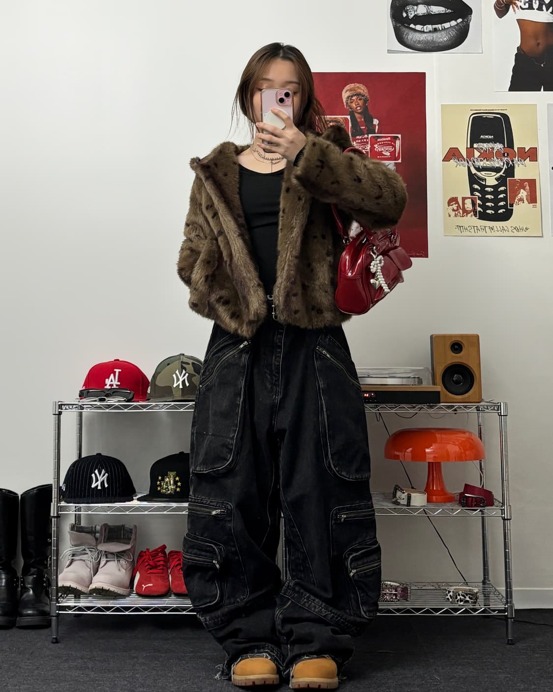 올드 빈티지 레오파드 퍼 후드 자켓 상품이미지4