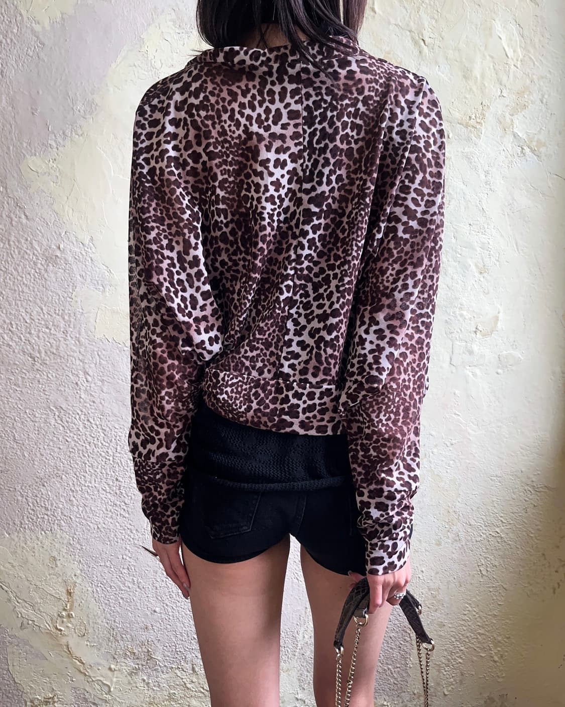 Leopard mesh bolero cardigan 상품이미지5