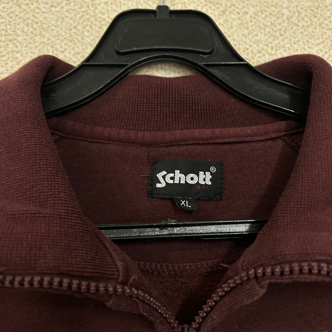  (XL) 90s 쇼트 버건디 코튼 집업 상품이미지6