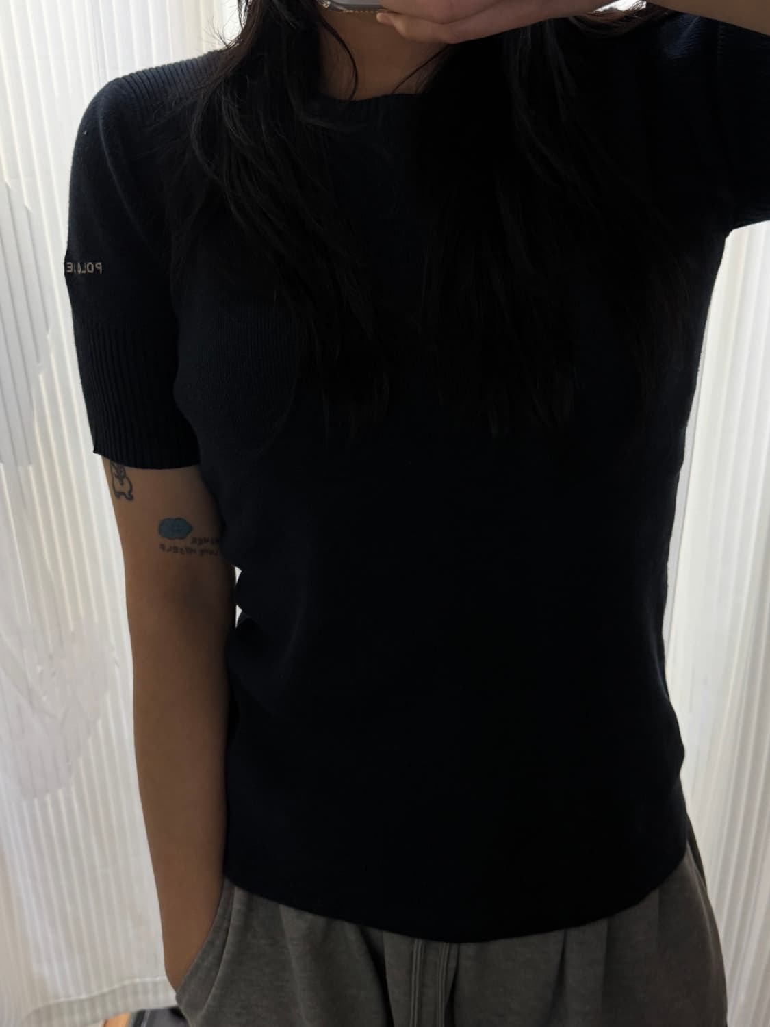 폴로 랄프로렌 네이비 니트 반팔 s 상품이미지1