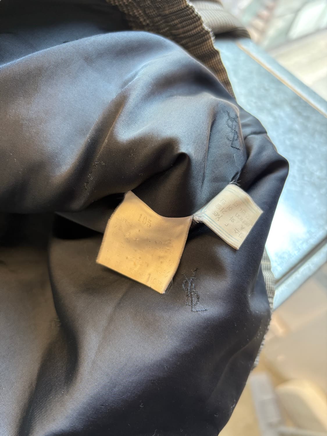 90s 생로랑 글렌 체크 블루종 상품이미지5