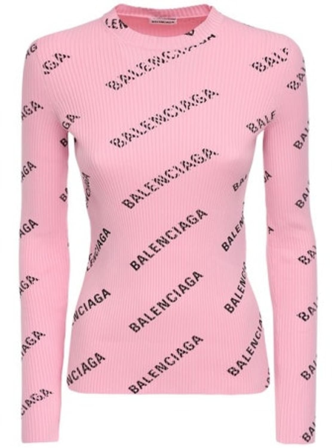 정품)급처상태최상!발렌시아가 로고 프린팅 핑크 골지 니트 스웨터 S사이즈 상품이미지1