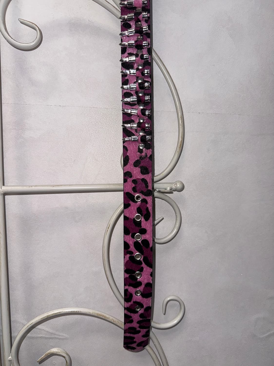 Pink leopard fur bullet punching belt 상품이미지6