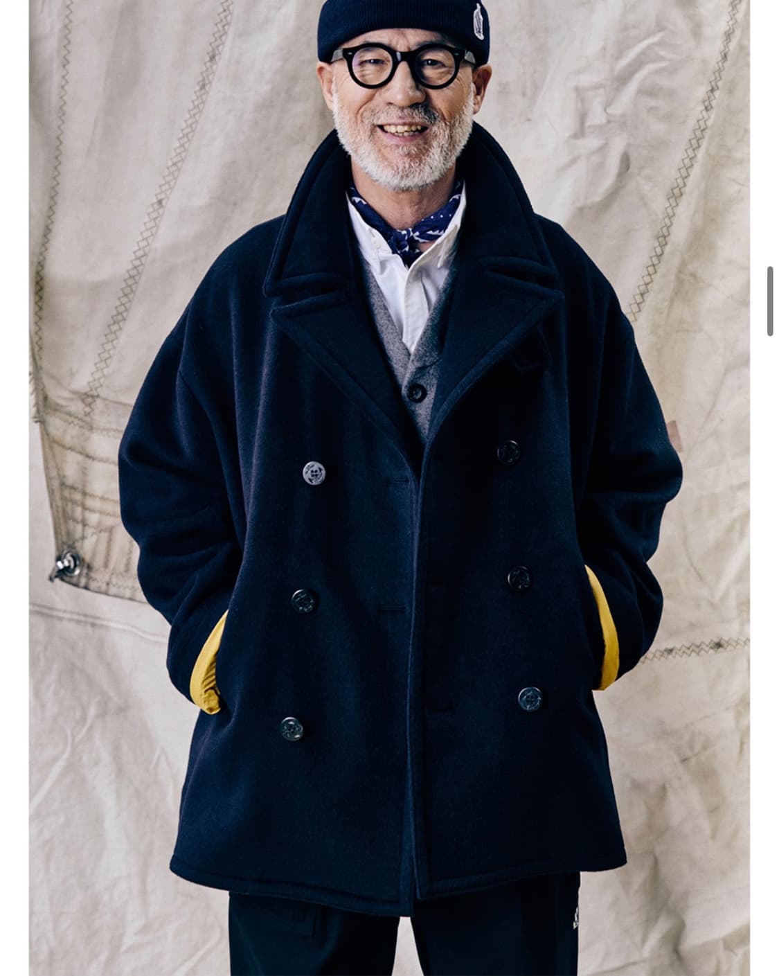 노티카 울 피코트 네이비 XL 상품이미지1