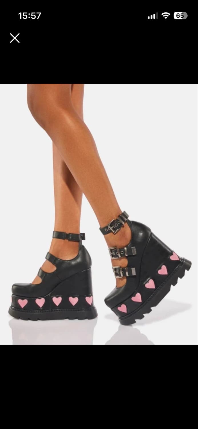 lamoda dollskill 검정 웨지힐 상품이미지1