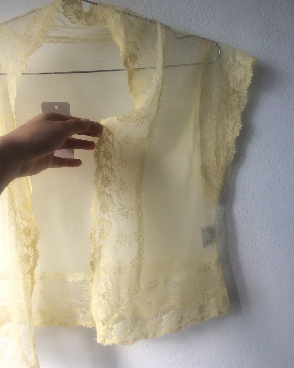 lace trimming see through open cardigan 상품이미지5
