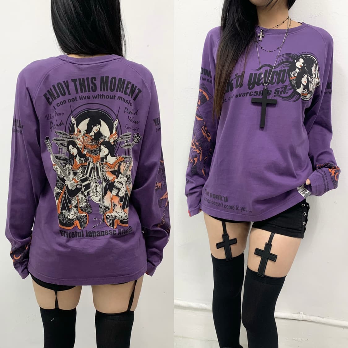 [PEAK'S] 히글깔 오리엔탈 게이샤 밴드 펑크 롱슬리브 상품이미지1