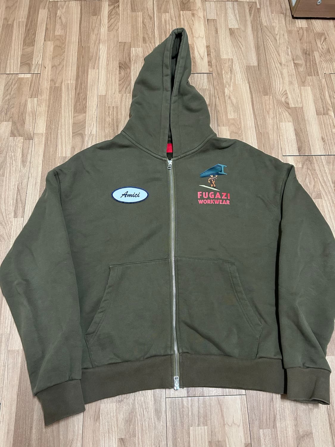 FUGAZI 푸가지 후드집업 BEAM ZIP HOODIE BROWN 상품이미지2