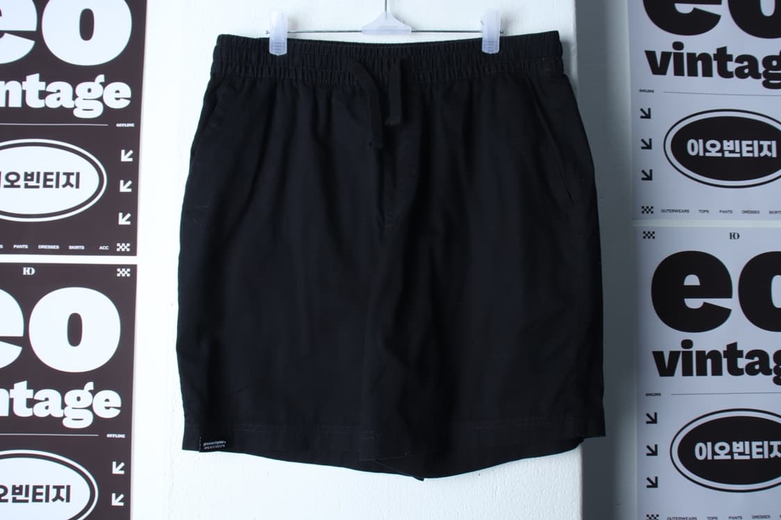 (L-XL) 그루브라임 반바지 팬츠 밴딩 무지 블랙-P9872 상품이미지2