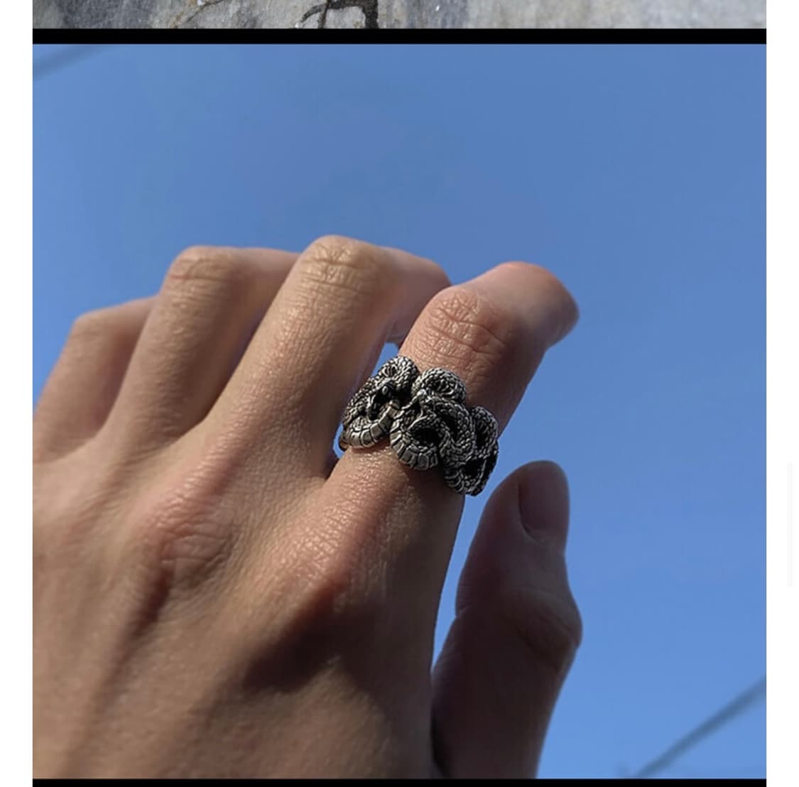 흑야 트윈 스네이크 반지 상품이미지2