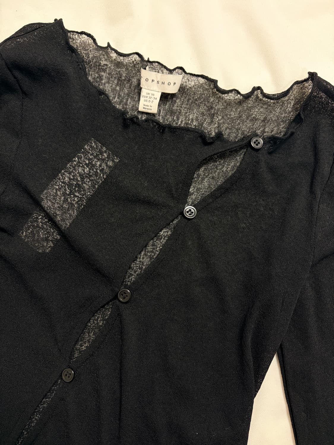 topshop 비대칭 절개 시스루 티셔츠 상품이미지2