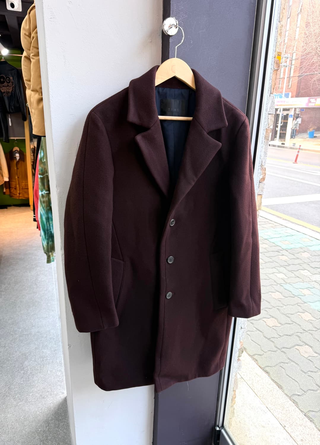 95~100/ 타임옴므 캐시미어 블렌딩 싱글 코트 상품이미지3