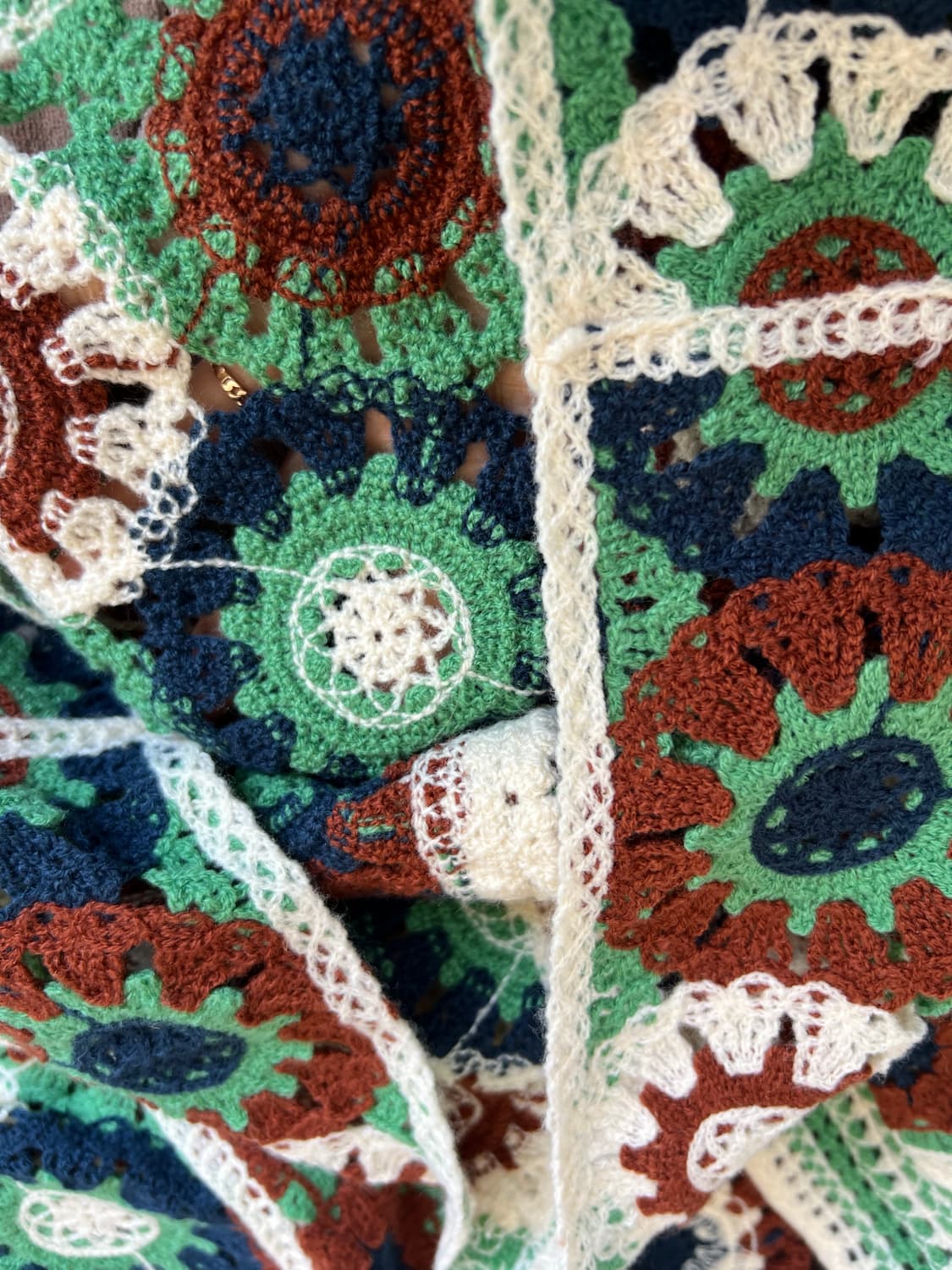 일본수입 여성 모티브크로셰 니트카라티셔츠 니트가디건 상품이미지6