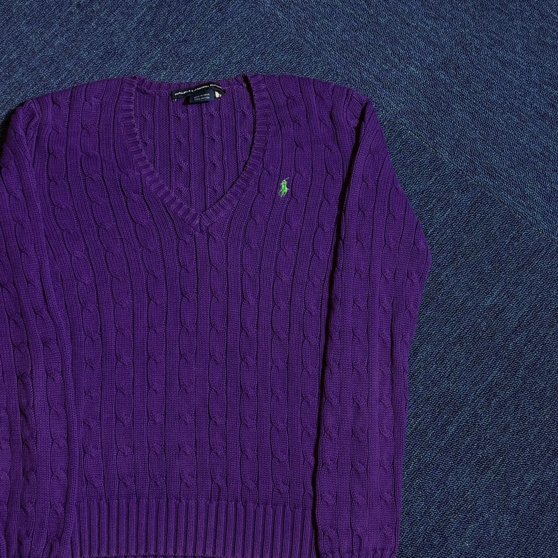 폴로 랄프로렌 퍼플 브이넥 니트 상품이미지2