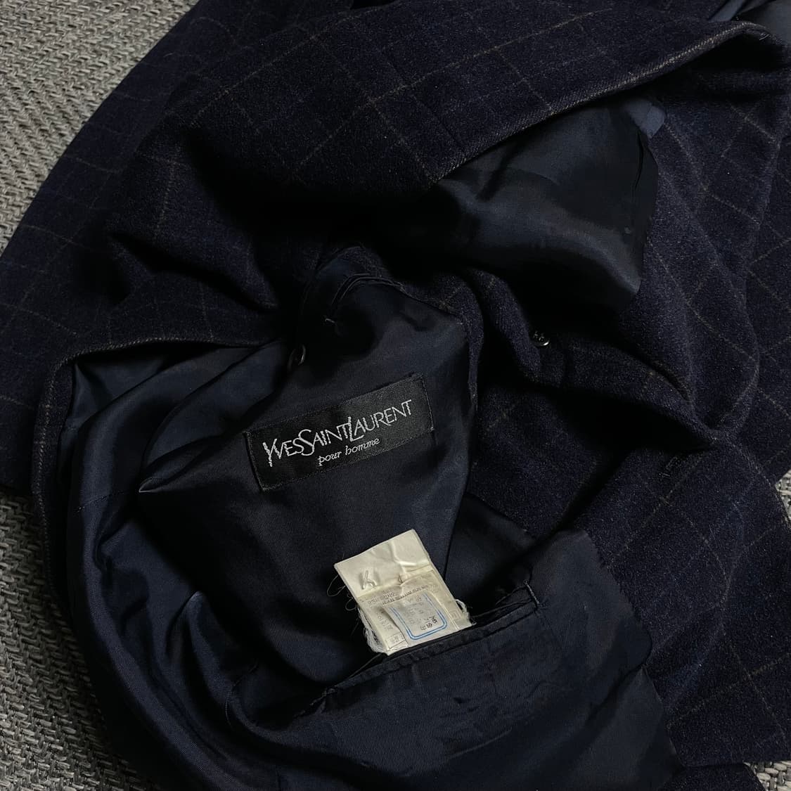 00s 입생로랑 아카이브 체크 패턴 캐시미어 혼방 블레이져o 5206 상품이미지6