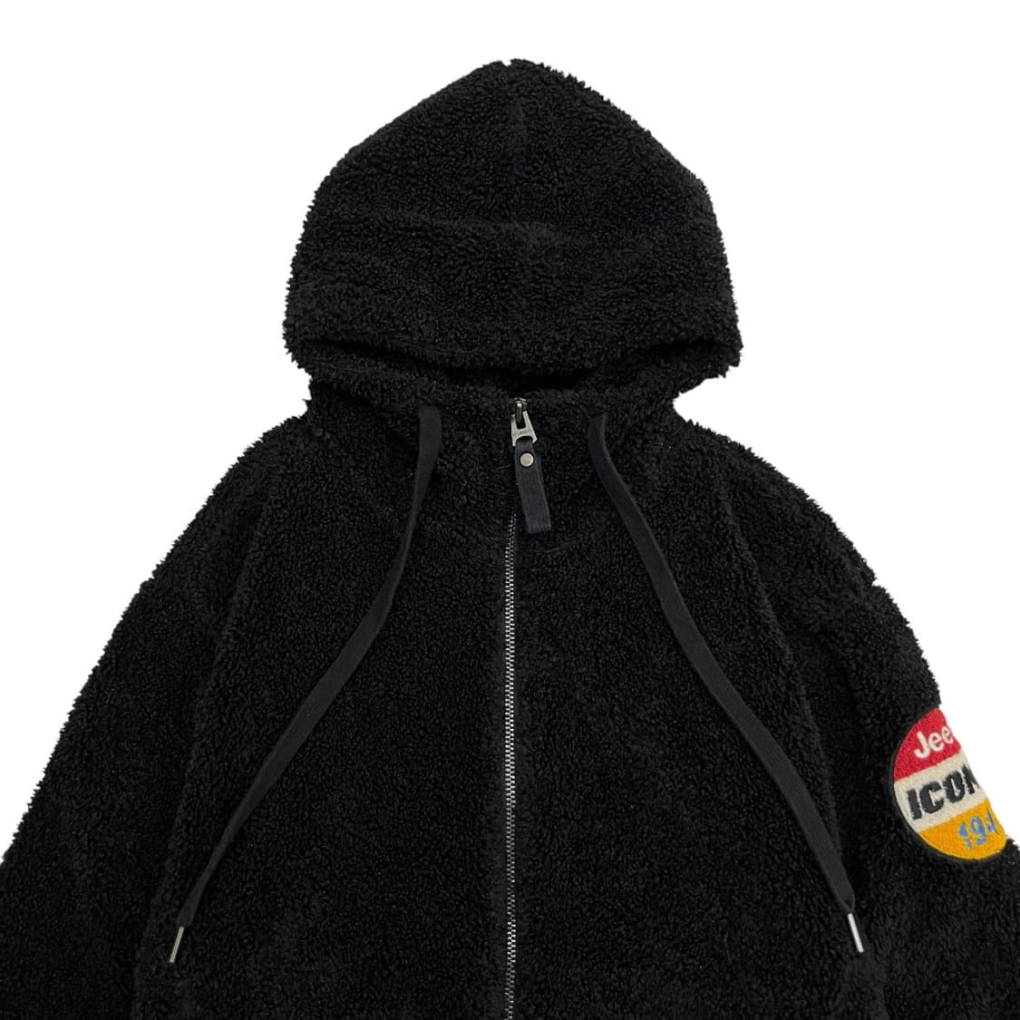 지프 사이트패치 블랙 뽀글이 후드집업 M 상품이미지7