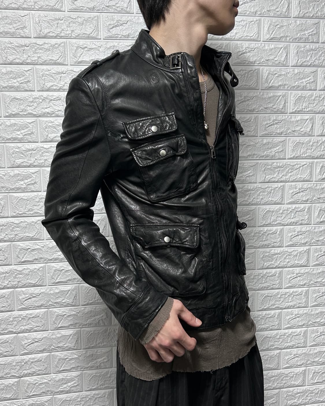 빈티지 램스킨 멀티 포켓 자켓 상품이미지1