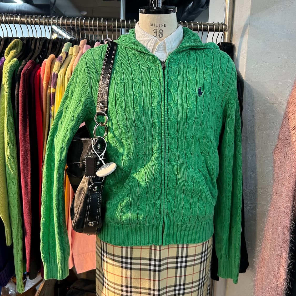 Polo Cable Knit Zip-Up Hoodie 상품이미지2