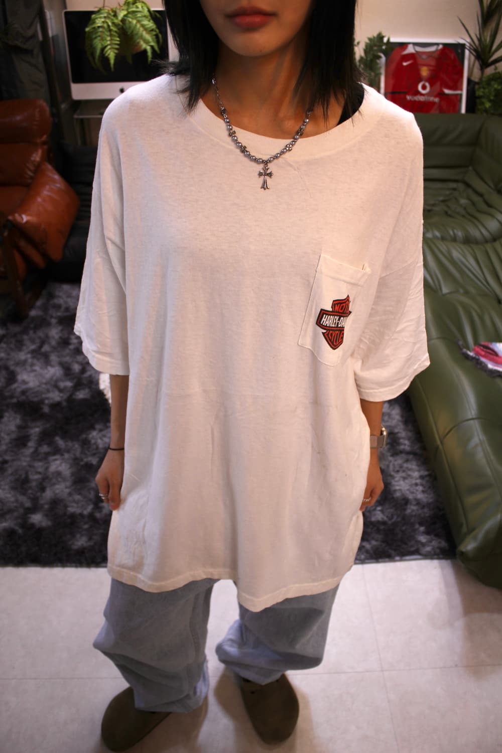 2000s USA Harley-Davidson flame T-shirt 상품이미지2