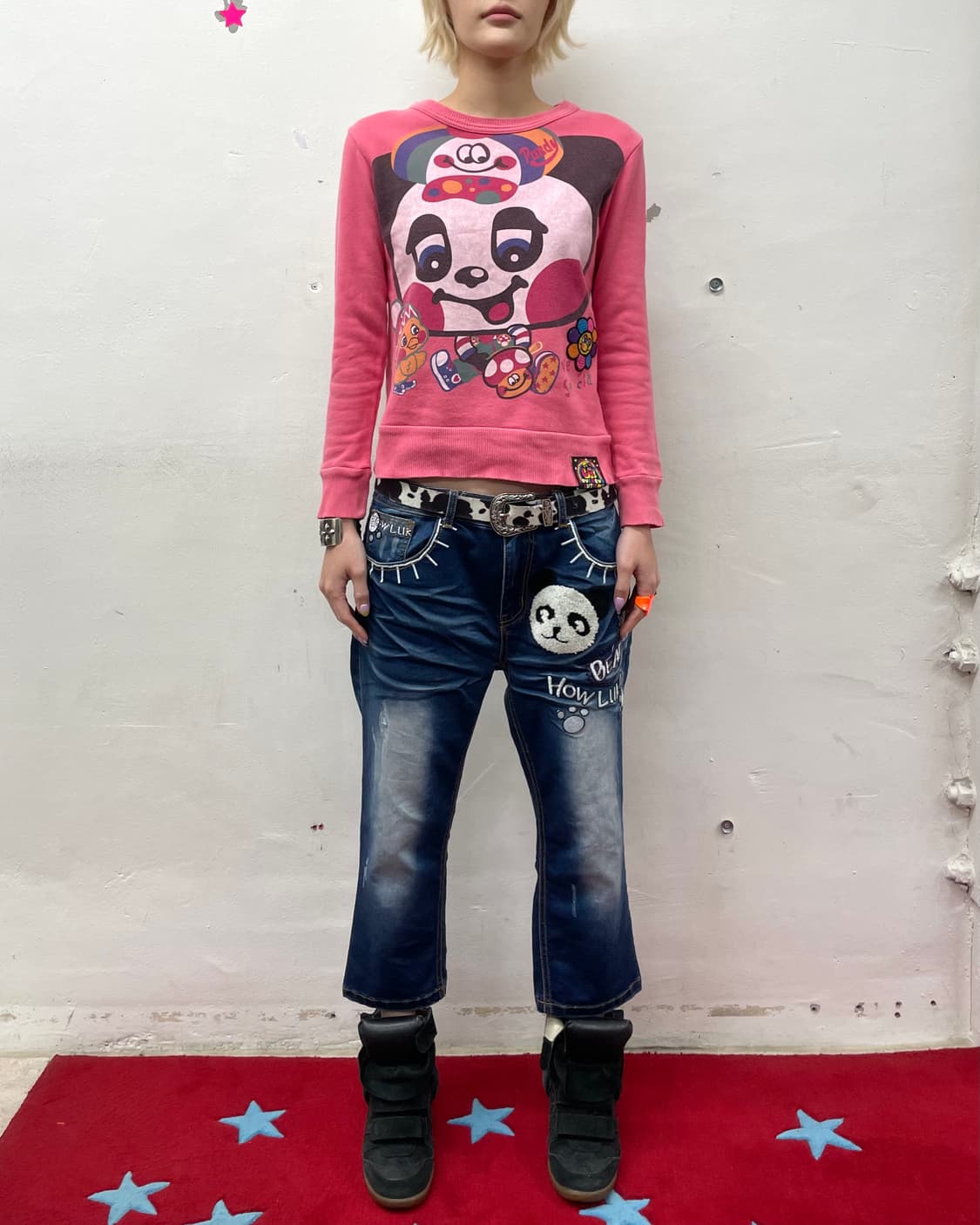 Love Big Panda Pink Sweatshirt  상품이미지4