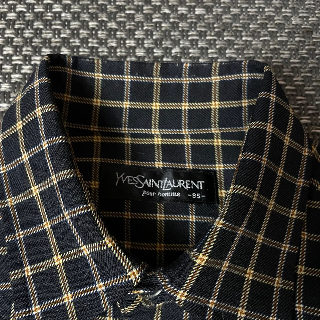 입생로랑 블랙 브라운 체크 긴팔 셔츠 95 상품이미지4